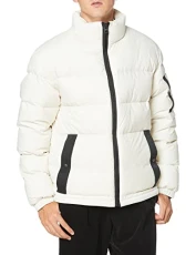 Mens Biron2141 Manifesto-Logo Quilted Down Jacket in Recycled Fabric