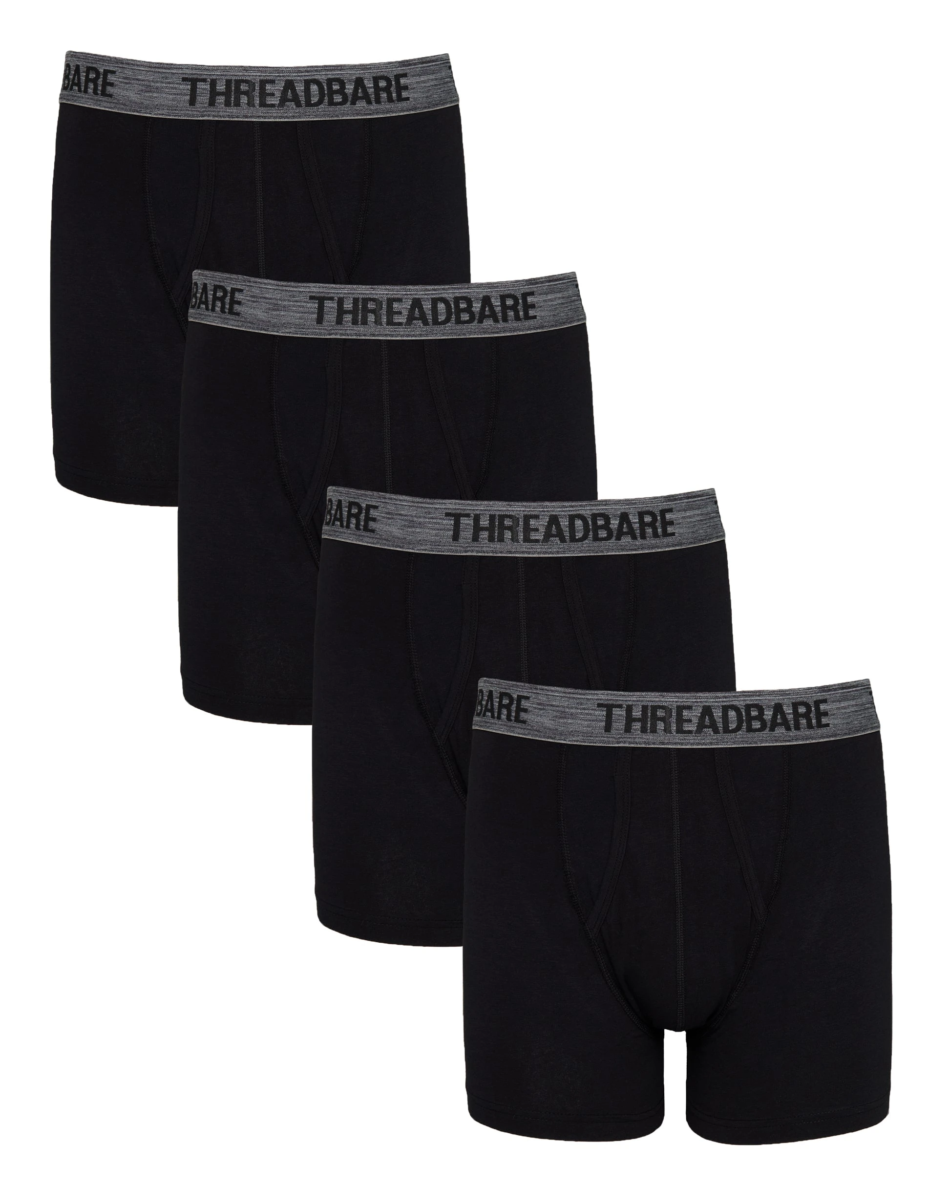 Men's Black A-Front Trunks (4 Pack)