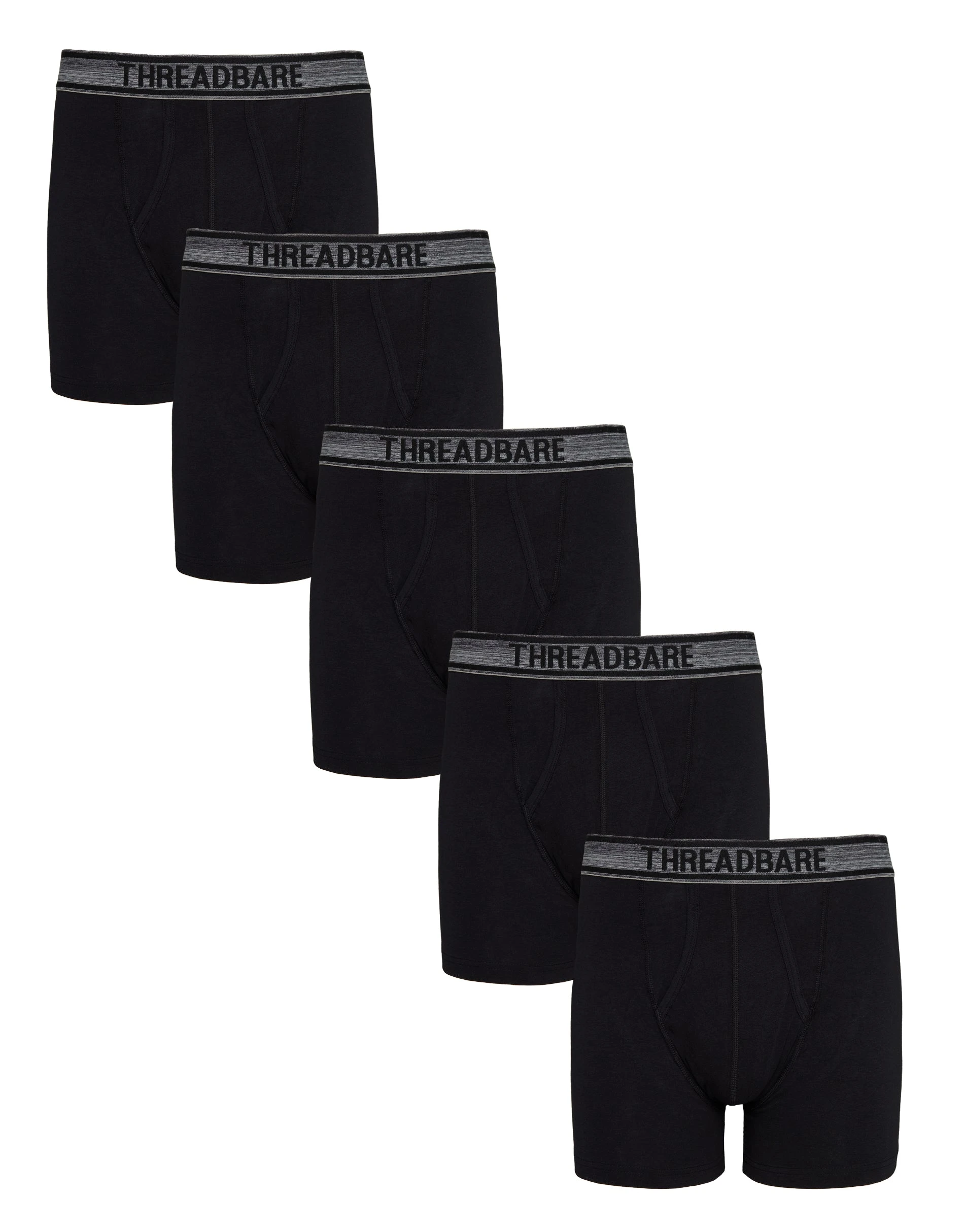 Men's Black A-Front Trunks (5 Pack)