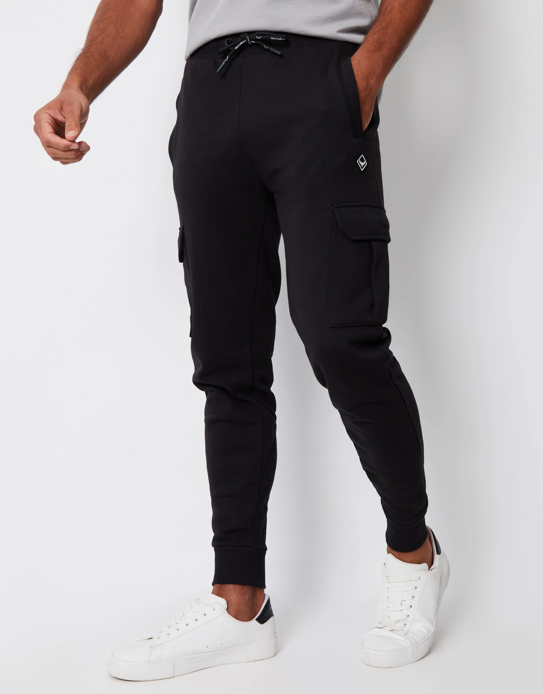 Men's Black Cargo Style Joggers