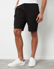 Men's Black Cargo Sweat Shorts