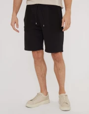 Men's Black Contrast Panel Pocket Sweat Shorts