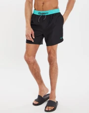 Men's Black Contrast Swim Shorts