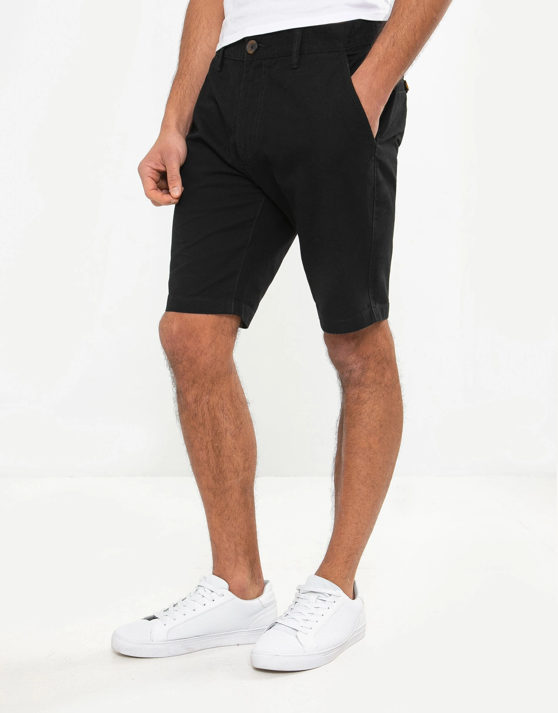 Men's Black Cotton Chino Shorts