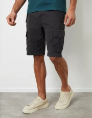 Men's Black Cotton Utility Cargo Shorts