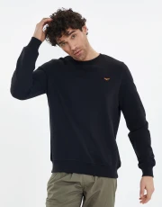 Mens Black Crew Neck Sweatshirt