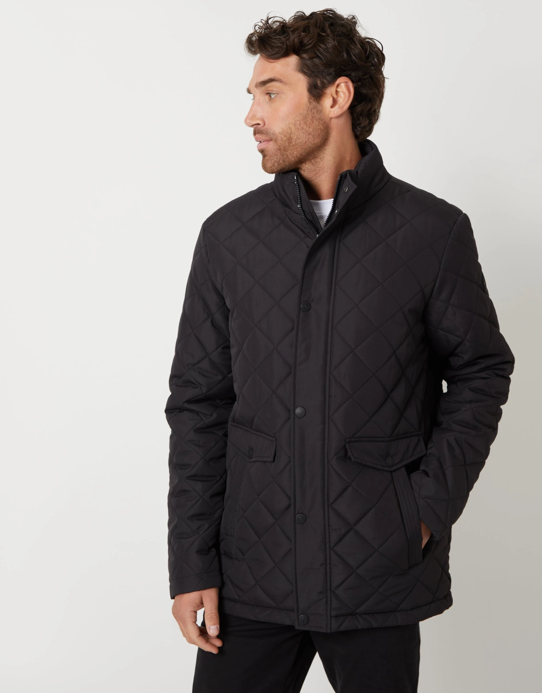 Men's Black Diamond Quilted Jacket