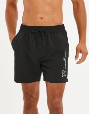 Men's Black Handwritten Logo Swim Shorts