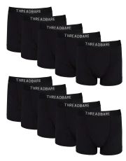 Men's Black Hipster Boxer Shorts (10 Pack)