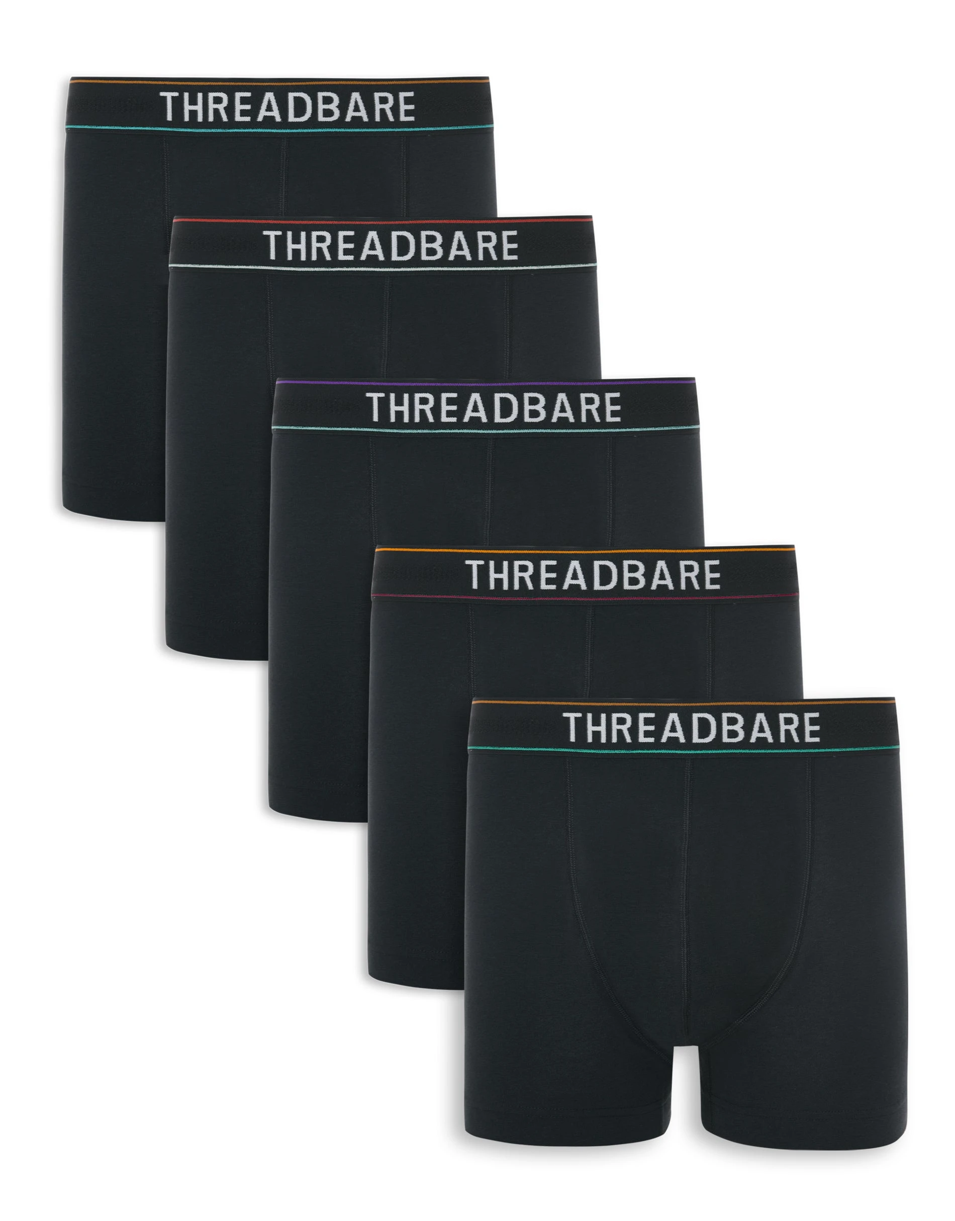 Men's Black Hipster Fit Boxer Shorts (5 Pack)