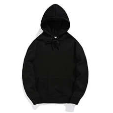 Men's Black Hoodies 2024 Casual Hooded Sweatshirt Slim Fit Drawstring Hoodies Pullover Sweatshirts Long Sleeve Shirts Solid Pullover Hoodie Stretch Pullover Sweater Comfort Hooded Sweatshirt XXXL