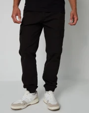 Men's Black Jogger Style Cargo Trousers