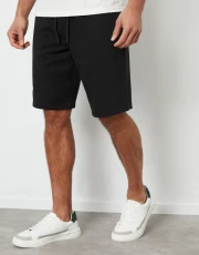 Men's Black Knee Length Sweat Shorts