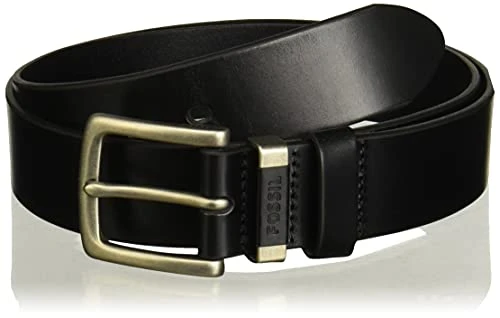 Men's Black Leather Belt, Jay Black, 34