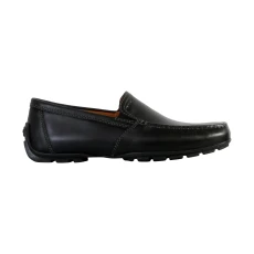 Mens Black Leather Moner Moccasin