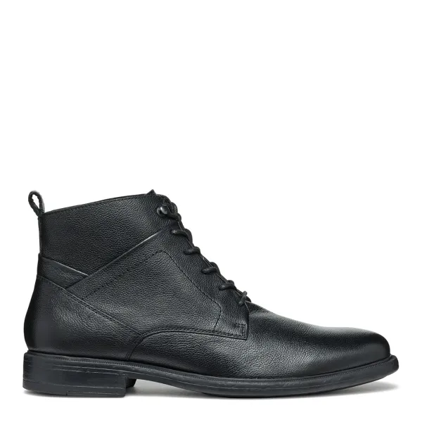 Mens Black Leather Terence Lace UpBoot - Black