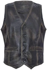 Mens Black Leather Waistcoat Casual Classic Formal Traditional Gilet Vest XL