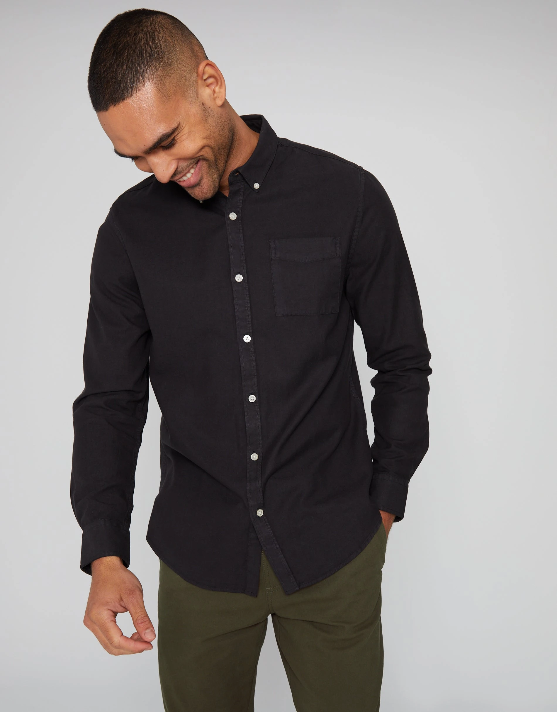 Men's Black Long Sleeve Shirt