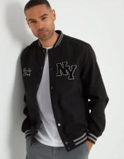 Men's Black NY Varsity Bomber Jacket