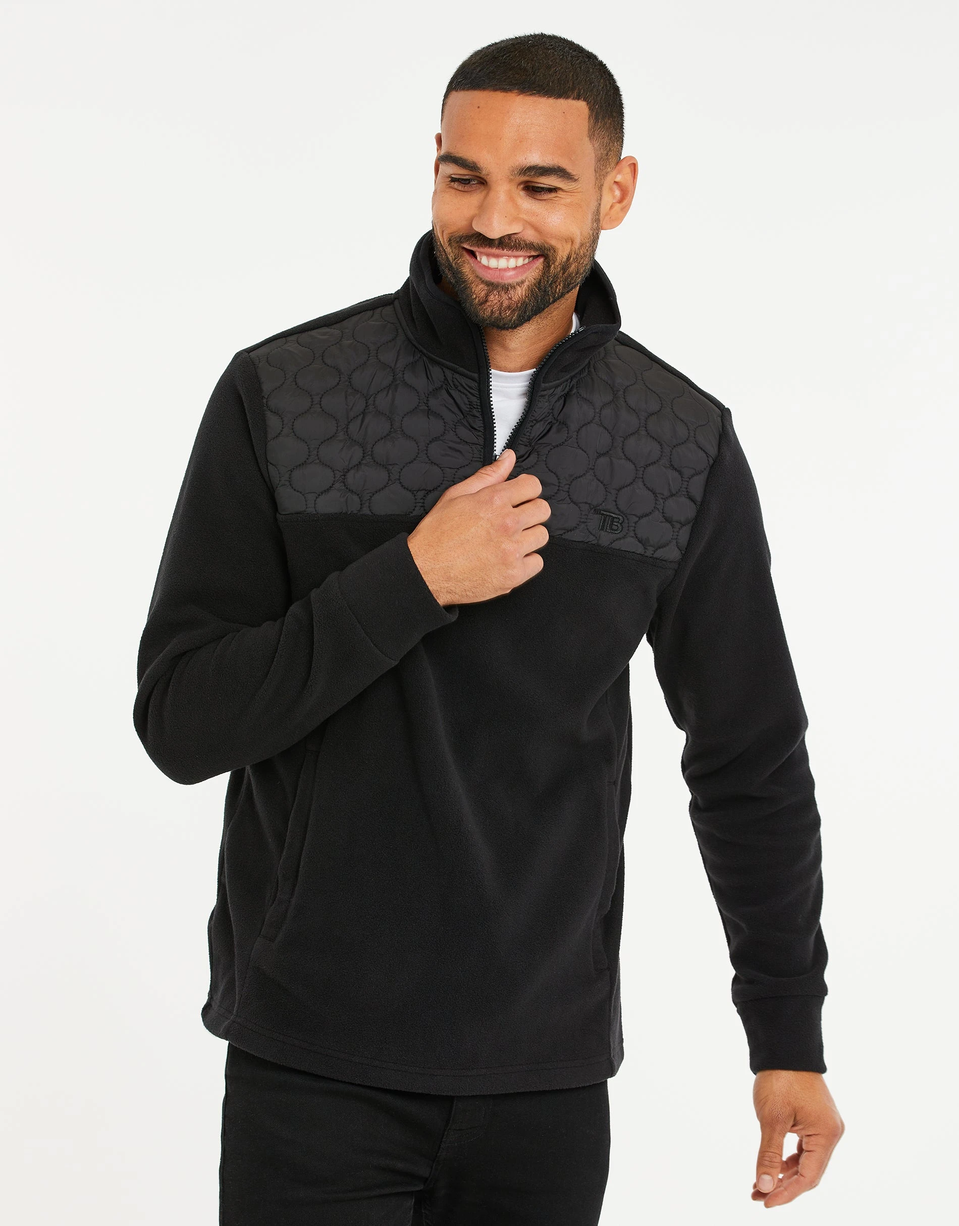 Men's Black Onion Quilted Quarter Zip Fleece