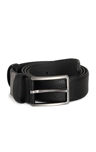 Mens Black Pebble Leather Belt-S (30-32in)