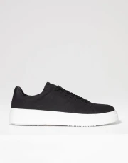 Men's Black Raised Sole Court Trainers