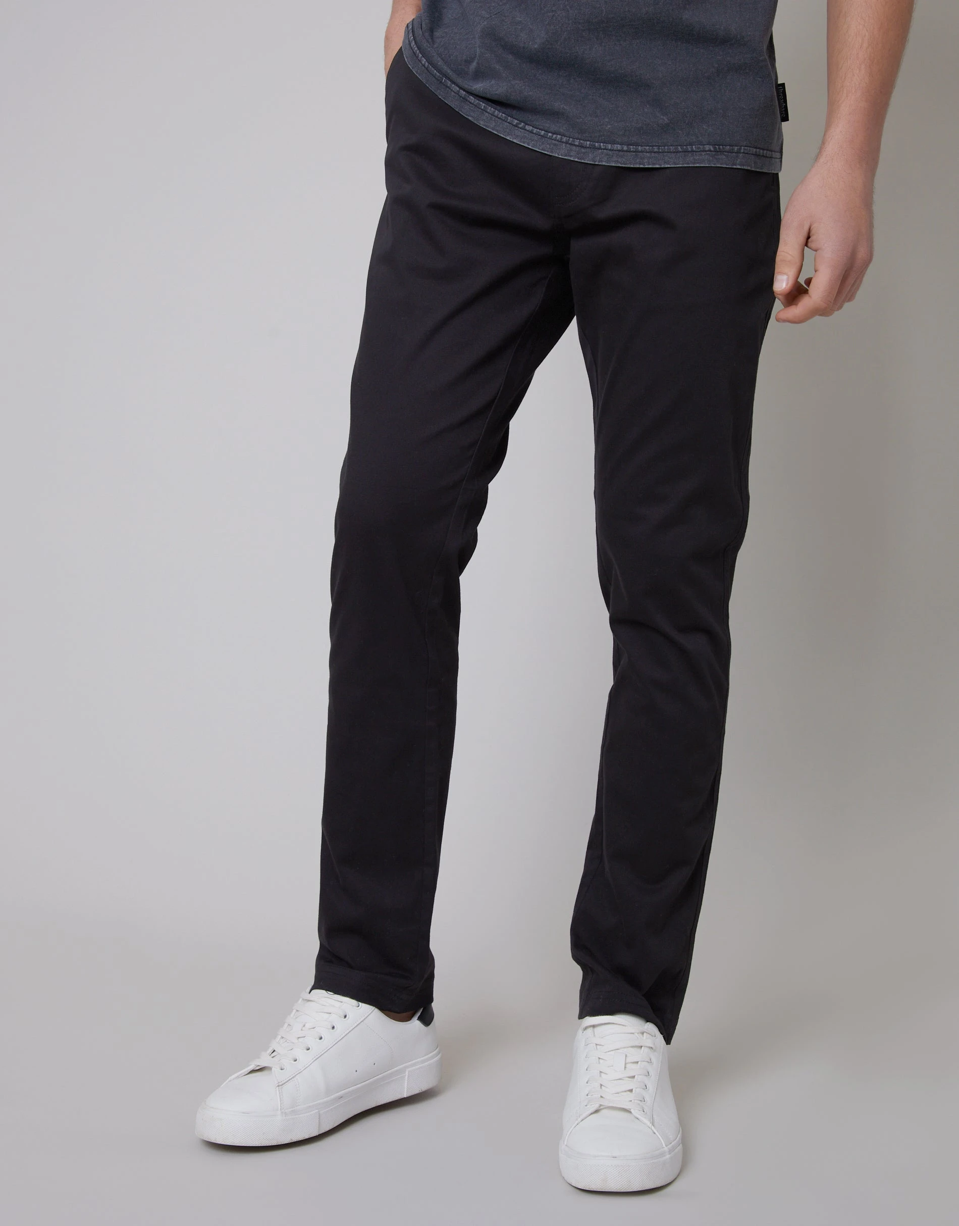 Men's Black Slim Fit Chino Trousers