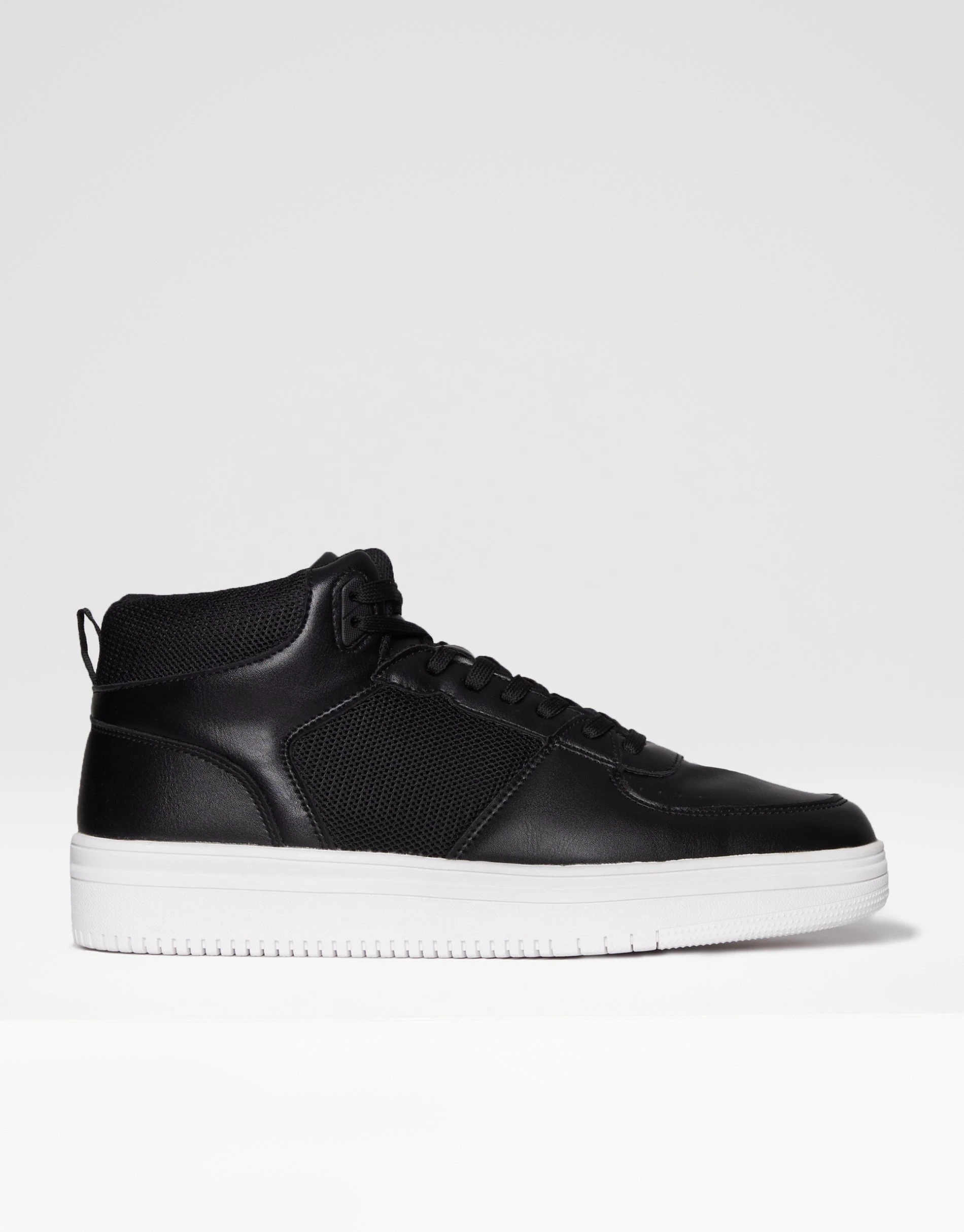 Men's Black Sport Panel High Top Trainers