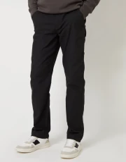 Men's Black Straight Leg Chino Cargo Trousers