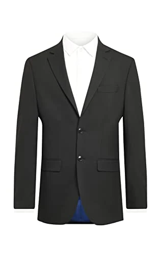 Mens Black Suit Jacket Regular Fit 2 Button-48L