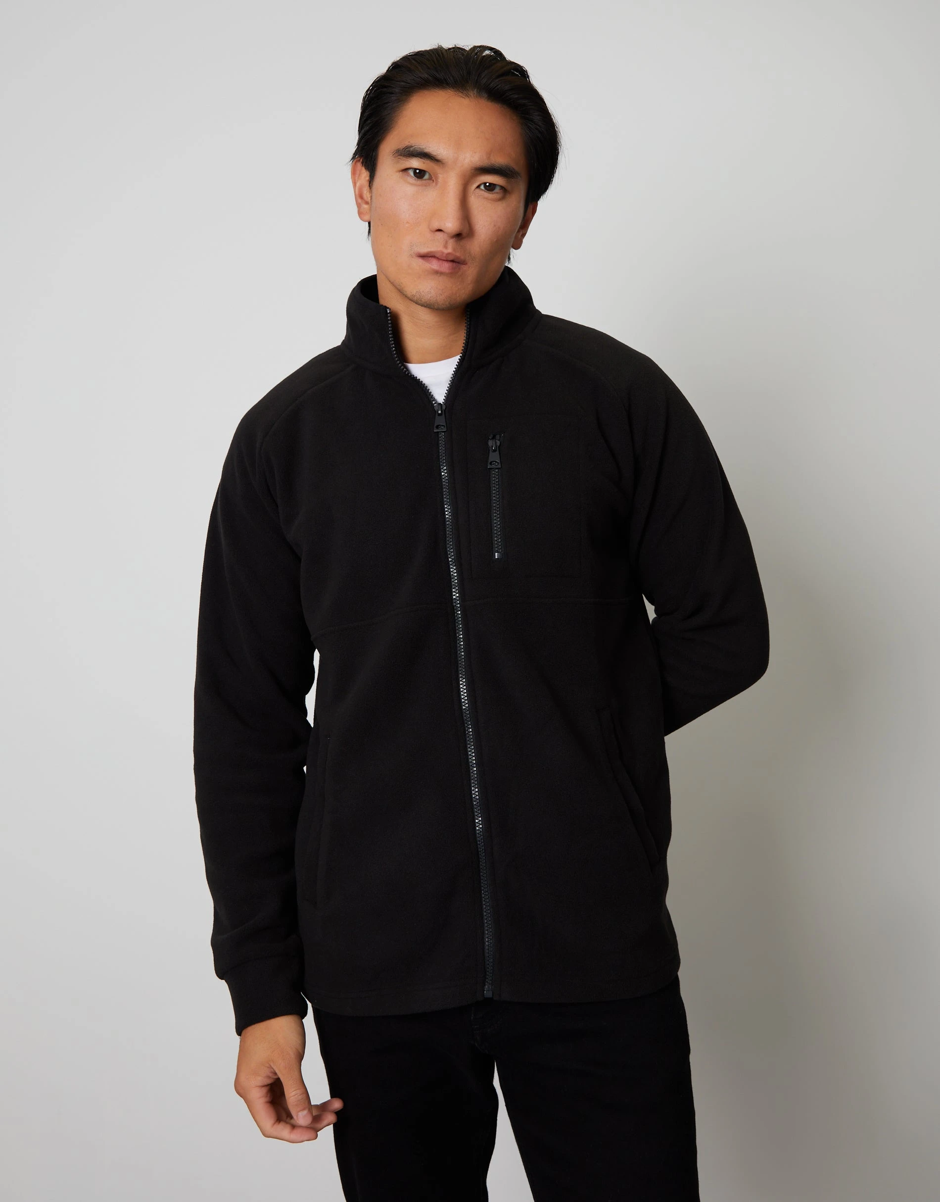 Men's Black Technical Zip Up Fleece