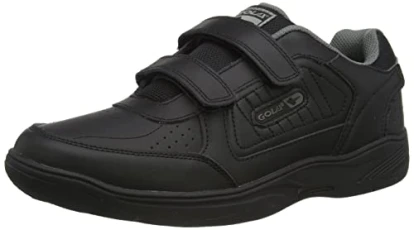 Mens Black Touch Fastening Real Leather Wide Fit Touch Fastening Trainers 8 UK Mens Black Touch Fastening Real Leather Wide Fit Touch Fastening Trainers 8 UK