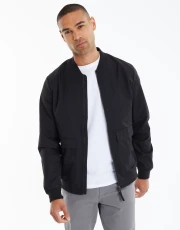 Men's Black Utility Pocket Bomber Jacket