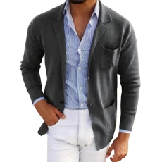 Mens Blazer Suit Jacket Smart Casual Slim Fit Corduroy Black Blazer Men Jackets Coat Lightweight 2 Button Suit Blazers Slim Fit Leisure Blazer with Pockets S-3XL