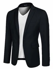 Men's Blazers Casual Sport Coat One Button Suits for Men Lightweight Suit Dating Smart Jackets Wedding Classic Tuxedo Dark Blue L Men's Blazers Casual Sport Coat One Button Suits for Men Lightweight Suit Dating Smart Jackets Wedding Classic Tuxedo Dark Blue L