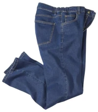 - Men's Blue Jeans with Semi-Elasticated Waist - W40 - Men's Blue Jeans with Semi-Elasticated Waist - W40
