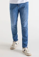 Mens Blue Stretch Slim Jeans