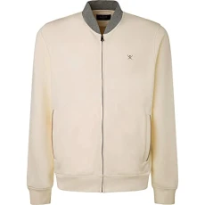 Men's Bomber Fz Jacket Sweatshirt, Ecru, XXL Men's Bomber Fz Jacket Sweatshirt, Ecru, XXL