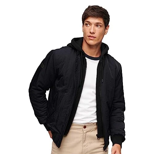 Men's Bomber Jacket, Jet Black, XL