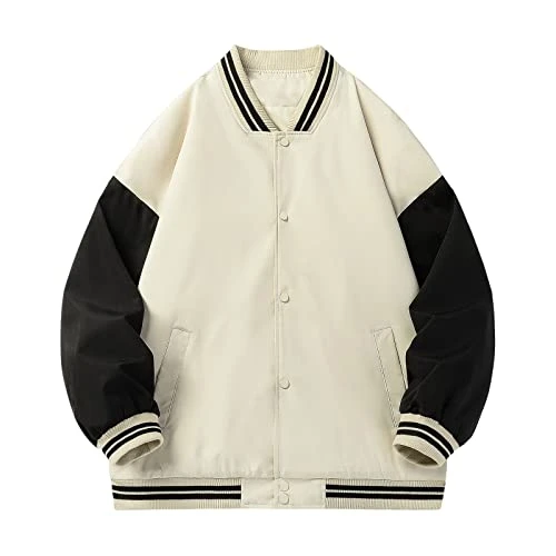 Men's Bomber Jacket Lightweight Casual Summer Sports Jackets Baseball Collar Cargo Outwear Jacket