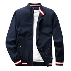 Men's Bomber Jacket Lightweight Casual Summer Sports Jackets Baseball Collar Cargo Outwear Jackets