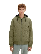 Men's Bomber Jacket with Removable Hood 1033644, 10415 - Dusty Olive Green, L Men's Bomber Jacket with Removable Hood 1033644, 10415 - Dusty Olive Green, L