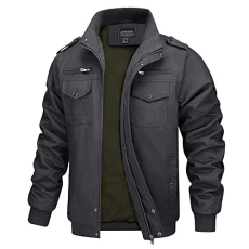 Mens Bomber Jackets Casual Workwear jacket Mens Cotton Coats for Men Slim Fit Jacket Men Warm Windbreaker jacket Mens Multiple Pockets Coat