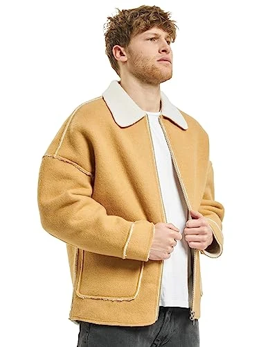 Men's Bonded Oversized Sherpa Jacket, Brown (Camel 804), XXL