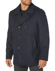 Men's Boris Classic Double Breasted Peacoat Jacket, Navy, XL Men's Boris Classic Double Breasted Peacoat Jacket, Navy, XL