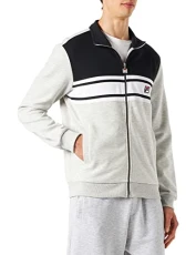 Men's Boulogne Track Jacket Sweatsuit, Light Grey Melange-Black Beauty-Bright White, S Men's Boulogne Track Jacket Sweatsuit, Light Grey Melange-Black Beauty-Bright White, S
