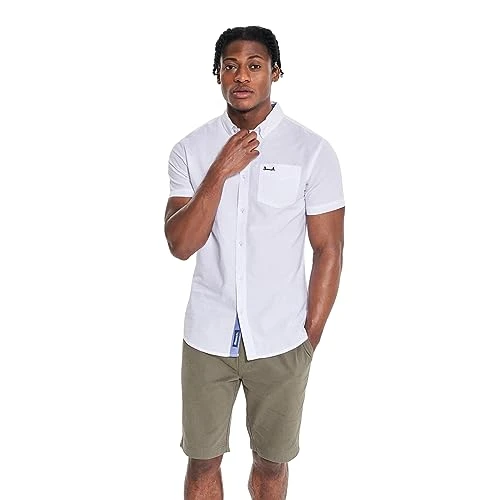 - Mens 'BOWDON' Everyday Essential Casual Shirt Cotton - Short Sleeve - Versatile for All Seasons (L