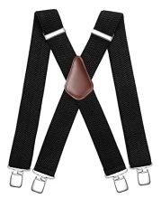 Men's Braces with Very Strong 4 Clips Black 50 MM Wide Heavy Duty Suspenders X Style Adjustable Elastic Suspender Men's Braces with Very Strong 4 Clips Black 50 MM Wide Heavy Duty Suspenders X Style Adjustable Elastic Suspender