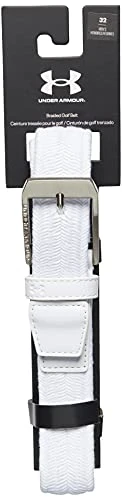 Mens Braided Golf Belt - White - 40" Waist