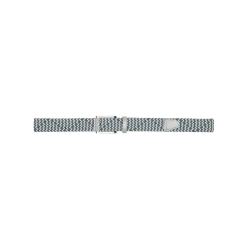 Men's Braided Weave Belt, Ash Gray-Slate Sky, S-M